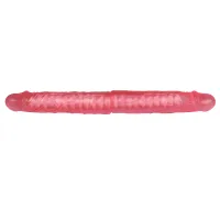 Dildo dublu realist roz cu schelet intern 38 cm - 76919397 - 3