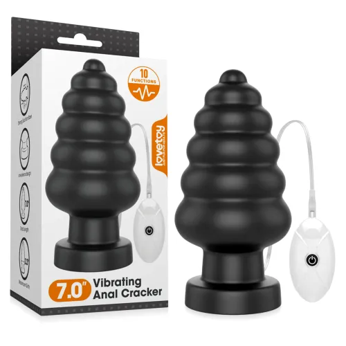 Plug anal vibrator mare cu ventuză și telecomandă, 10 funcții - 78391482