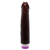 Vibrator realist Anatomic Penis maro cu potențiometru rotativ 21,5 cm - 77388198 - 4