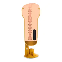 Vagină artificială realistă Abbie cu ventuză ajustabilă și vibrații - 78734214 - 4