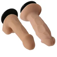 Strap-on realist cu ham reglabil pentru cupluri cu două dildo-uri - 76782492 - 3