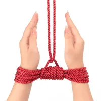 Sfoară bondage roșie din bumbac 10 m accesoriu BDSM - 71146281 - 2