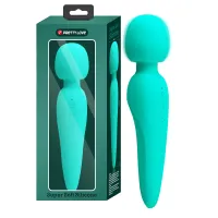 Vibrator verde super moale din silicon WAND 35 de vibrații - 74787914 - 2