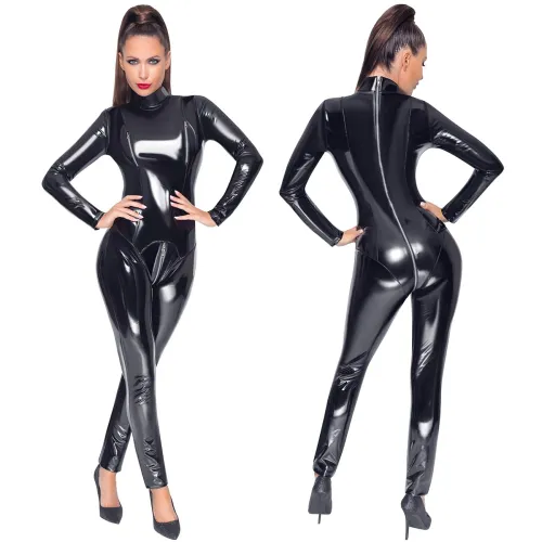 Black Level costum negru lucios cu fermoare - 74641623
