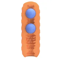 Masturbator masculin din gel cu striații și biluțe pentru masaj, Portocaliu - 78647783 - 3