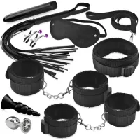 Set BDSM pentru cupluri - 2 vibratoare, 2 dopuri anale, inel, cătușe - 71453021 - 2
