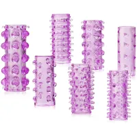 Set pentru cupluri - vibrator, 7 capace pentru penis, inel vibrator - 73085631 - 3