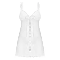 Obsessive Weddya set alb babydoll + tanga lenjerie de nuntă - 76552439 - 4