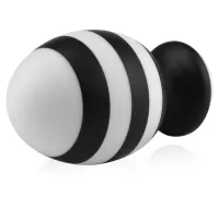 Butuc anal alb-negru mare cu ventuză 8,3 cm - 76660858 - 4