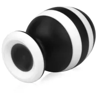 Butuc anal alb-negru mare cu ventuză 8,3 cm - 76660858 - 5