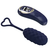 Ou vibrator albastru cu telecomandă wireless, 80 moduri de vibrație - 75045139 - 2