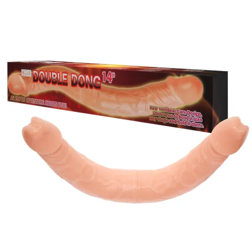 Dildo dublu realist cu schelet intern 38 cm - 73256620