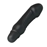 Mini vibrator negru din silicon pe baterii, 10 funcții de vibrație - 79218008 - 2