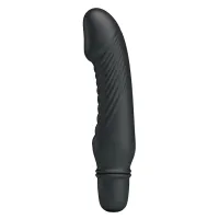 Mini vibrator negru din silicon pe baterii, 10 funcții de vibrație - 79218008 - 7