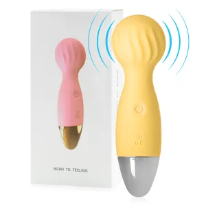Mini vibrator de masaj galben cu 12 funcții, impermeabil, 14 cm - 78419081