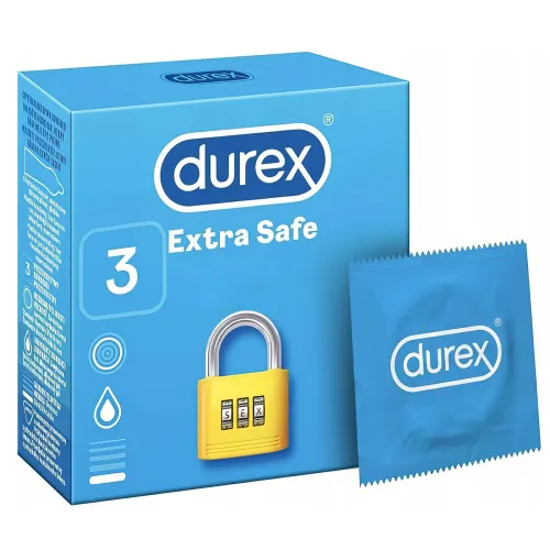 Prezervative Durex Extra Safe, mai groase și mai rezistente, 3 buc - 70523775