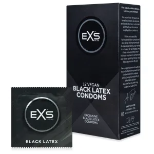 Prezervative din latex negru EXS BLACK LATEX, 12 bucăți - 78496749