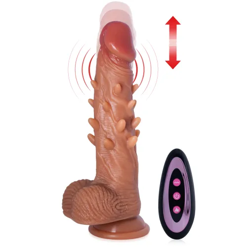 Vibrator realist cu mișcare înainte și înapoi cu proeminențe 90 de funcții + încălzire - 79761009