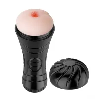 Pocă realistă artificială într-un tub negru anus - 74629671 - 5