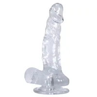 Dildo realist transparent cu ventuză penis 17 cm - 70358176 - 3