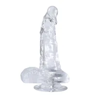 Dildo realist transparent cu ventuză penis 17 cm - 70358176 - 5