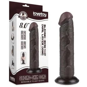 Dildo 20 cm penis superrealist cu piele glisantă - 70314466
