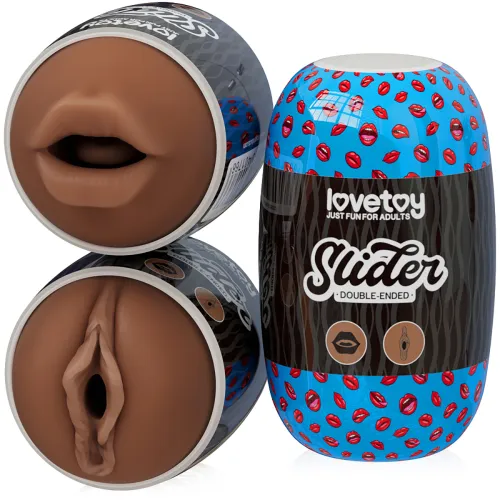 Masturbator dublu pentru bărbați cu vagin maro și gură - 73146932