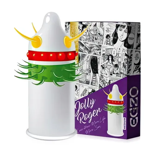 Prezervativ cu proeminențe EGZO Jolly Roger - 74117403