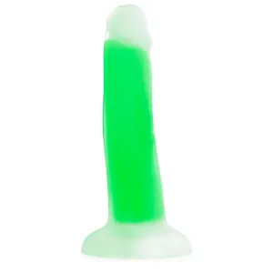Dildo fluorescent verde 14 cm strălucește în întuneric - 74750883