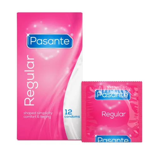 Prezervative clasice Pasante Regular cu rezervor 12 buc - 78806190