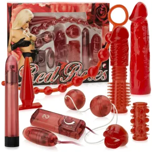 SET EROTIC DIN GEL ROȘU RED ROSES" 10 ELEMENTOWY DSR 0560936"