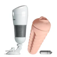 Masturbator masculin tip tub vagin artificial cu vibrații - 74738850 - 6