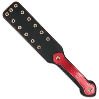 Rebellion paddling din piele dublă BDSM cu ținte decorative 38 cm - 75976761 - 5