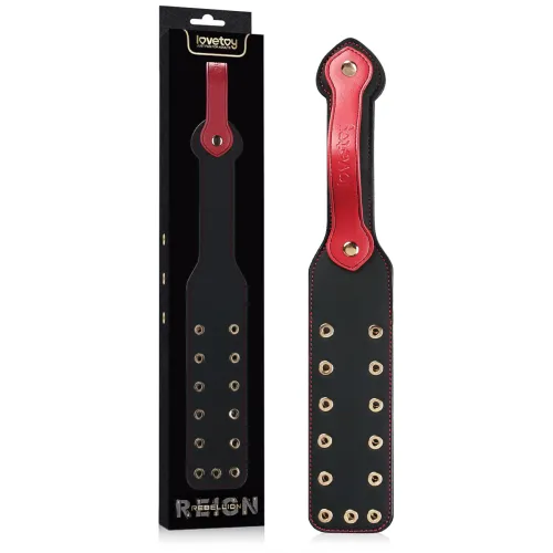 Rebellion paddling din piele dublă BDSM cu ținte decorative 38 cm - 75976761