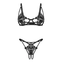 Set lenjerie de lux negru Obsessive Luise Sublim - 71726100 - 5