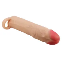 Manșon realist pentru alungirea penisului + 7,6 cm, Culoarea pielii - 73309188 - 2