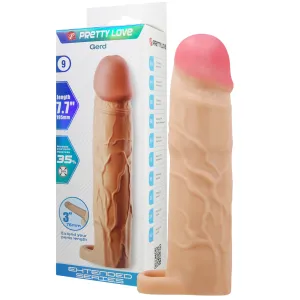Manșon realist pentru alungirea penisului + 7,6 cm, Culoarea pielii - 73309188