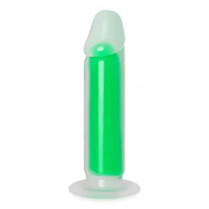 Dildo verde fluorescent penis 22 cm strălucește în întuneric - 70748179