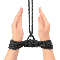 Frânghie neagră din bumbac pentru legare 10 m accesoriu BDSM - 76435739 - 4