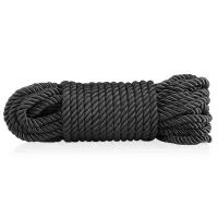 Frânghie neagră din bumbac pentru legare 10 m accesoriu BDSM - 76435739 - 2