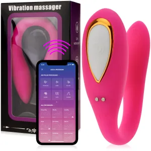 Vibrator cu două motoare pentru masaj, pentru cupluri și masturbare controlat de aplicație - 70083459