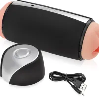 Masturbator vibrator bărbătesc 2în1 - 36 funcții - vagin și gură realistă - 73570455 - 2