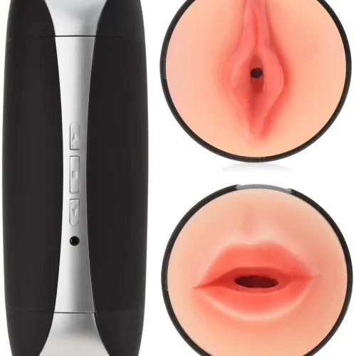 Masturbator vibrator bărbătesc 2în1 - 36 funcții - vagin și gură realistă - 73570455