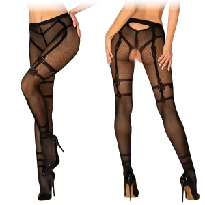 Obsessive dresuri plasă cu imprimeu + cricou deschis - 75331482