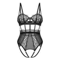 Body dantelat deschis cu decupaje Obsessive Hersis - 76631722 - 7