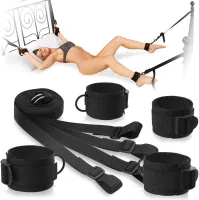 Set cătușe pentru mâini și picioare cu chingi de fixare sub saltea - 77694644 - 2