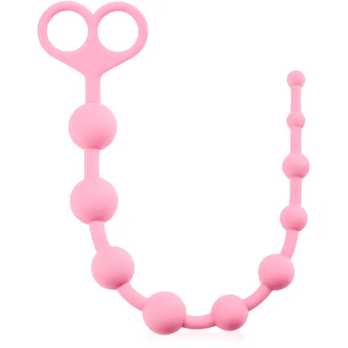 Bile roz pe șnur pentru vagin și anus 34 cm 10 bile - 70664255