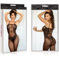BODYSTOCKING CU MODEL FLORAL DELICAT ȘI PAS DESCHIS - 71445473 - 3