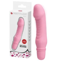 Mini vibrator roz din silicon pe baterii, 10 funcții de vibrație - 71839724 - 2