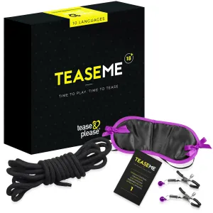 Set erotic Tease Me pentru cupluri cu bandă pentru ochi, sfoară și cleme - 78150267